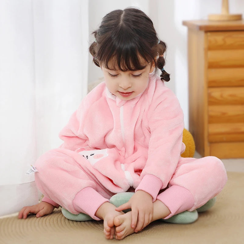 Cartoon Flannel Sleepsack Pajamas for Kids