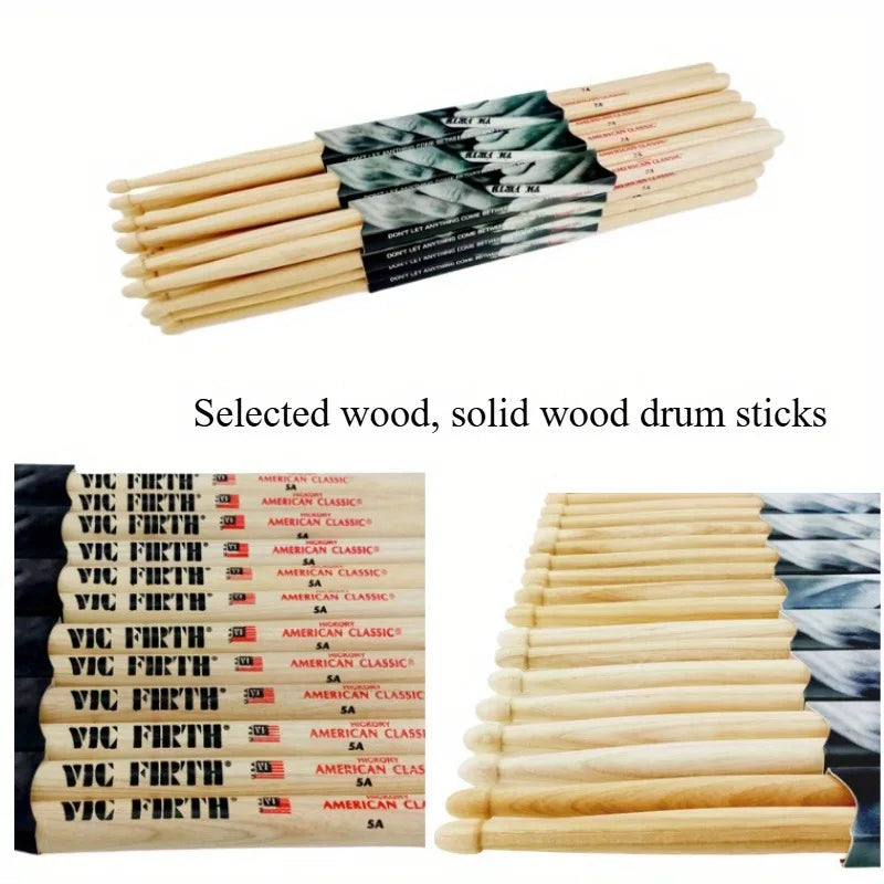 5A Wooden Drumsticks, Maple or Walnut Pair