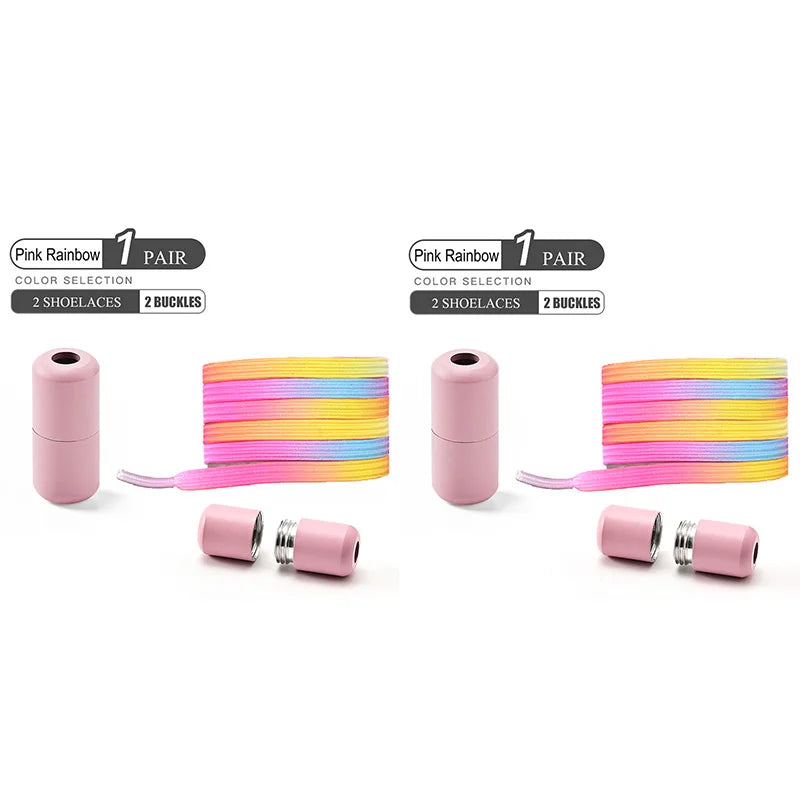 1Pair/2Pairs/4Pairs No Tie Shoe Laces Colorful Buckle Shoelaces Pearl Light Colorful Fashion Without Ties Elastic Laces Sneaker