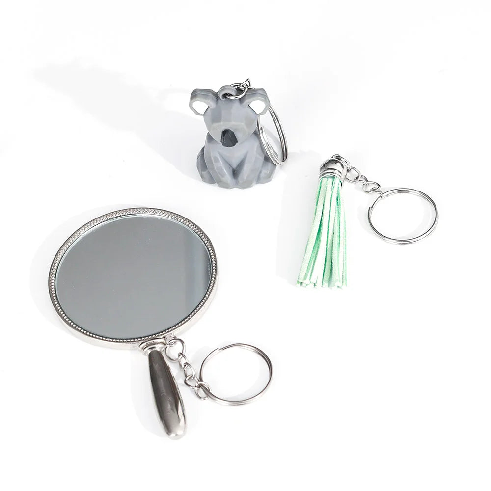 20/100pcs Metal Blank Keyring Keychain Split Rings Keyfob Key Rings Lobster Clasp Key Chain Key Pendant Stainless Steel Rings