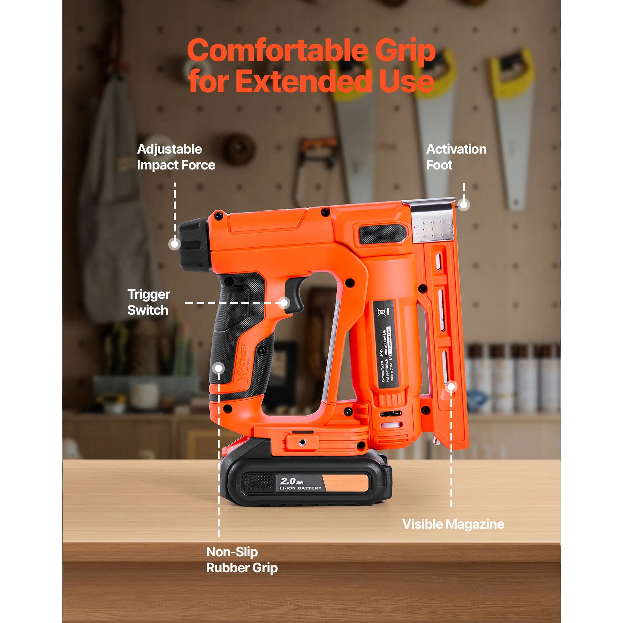 Cordless 2-in-1 Brad Nailer & Staple Gun with Battery
