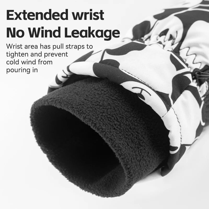 Kids Winter Ski Gloves Waterproof Non-Slip Touchscreen Warm Gloves