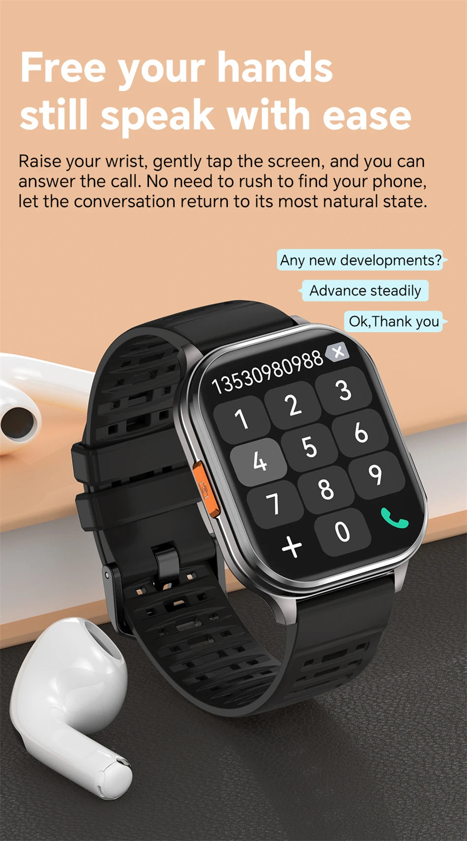 2026 Νew Smart Watch With Camera Men Women Photos Record Video Health Sports Fitness IP68 Waterproof Call Recording Smartwatches