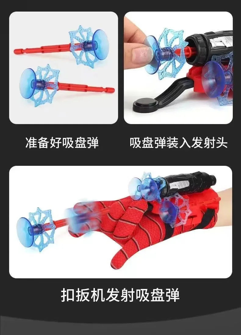 Disney SpiderMan Hero Launcher Rotating Spider-Man Launcher Soft Bullet Gun Suction Cup Ejection Toy Children's Birthday Gift