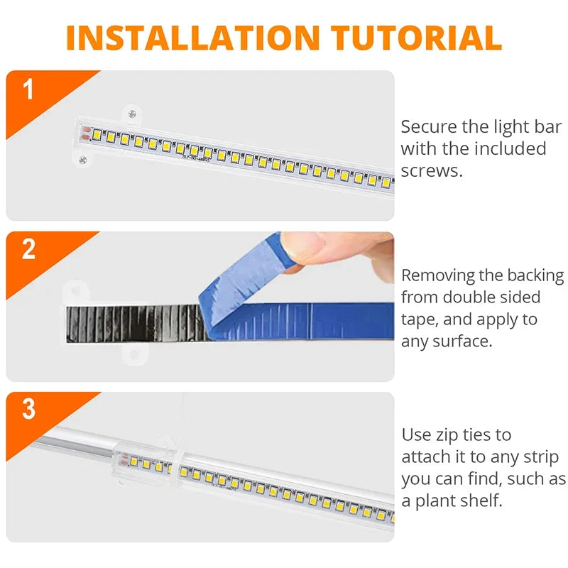 Fitas de luz USB para plantas com temporizador, 1–4 fitas