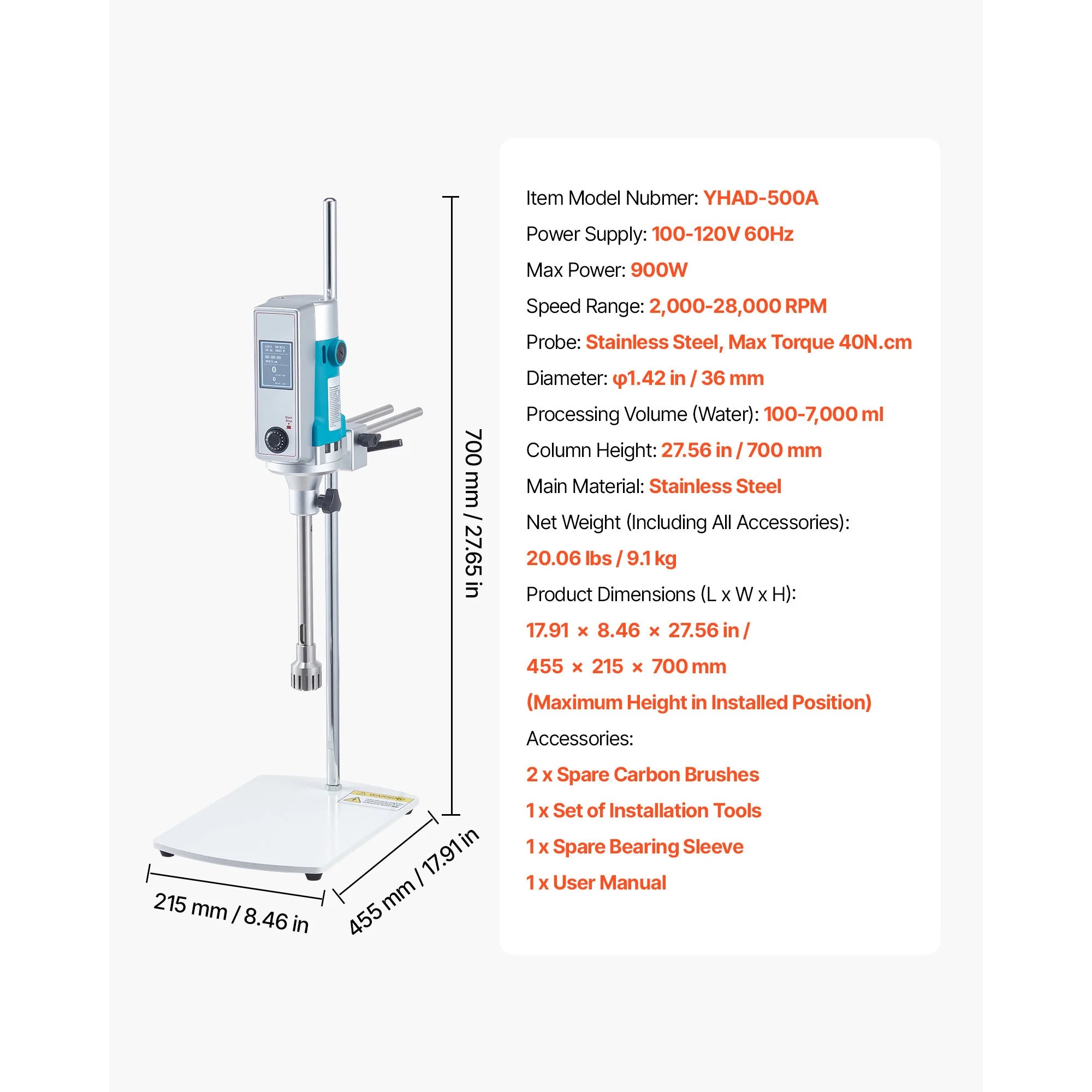 High Speed Laboratory Homogenizer with Digital Display Control