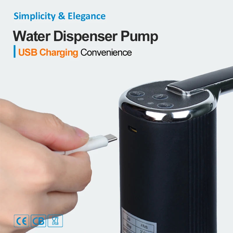 USB-Rechargeable Bottle Water Pump with Folding Spout