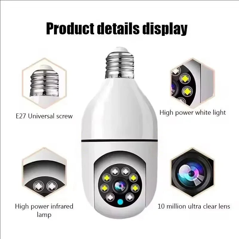 4G WiFi E27 Bulb Camera 2MP with AI Tracking