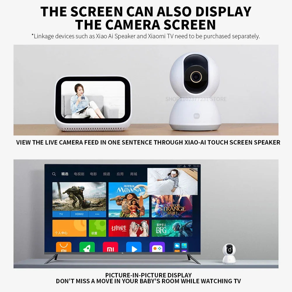 360° Smart Home Security Camera 2K PTZ 3MP AI Night Vision