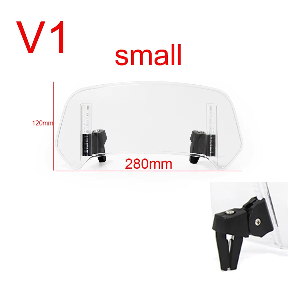 Universal Motorcycle Windshield Extension Adjustable Spoiler Clamp-On Windscreen Deflector For BMW KAWASAKI YAMAHA HONDA SUZUKI