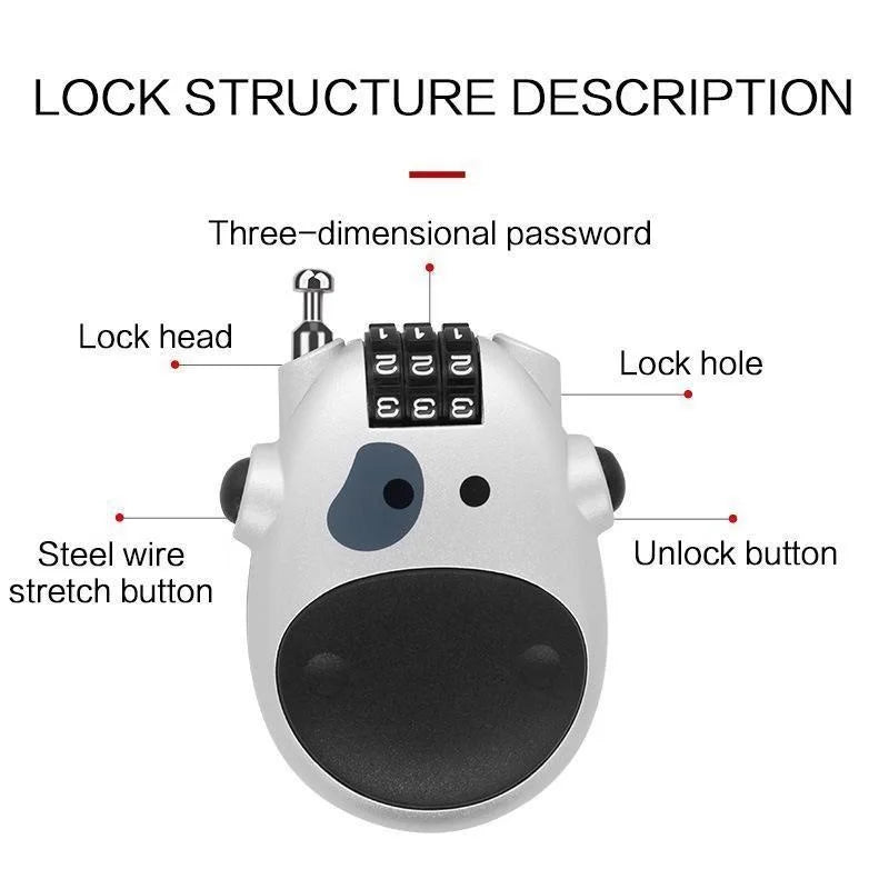 Retractable Combination Cable Lock