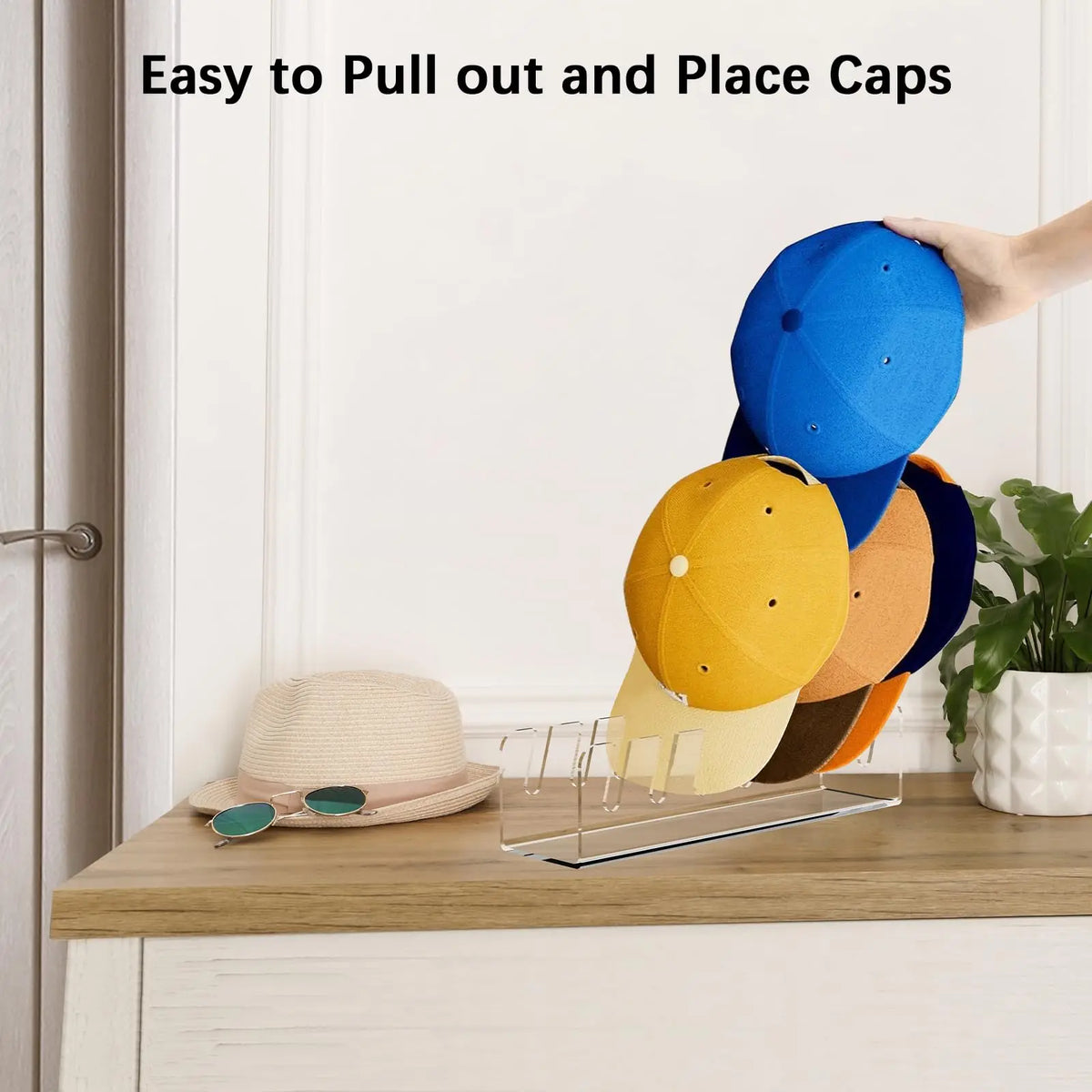 Casquette de baseball, porte-casquette et rangement en acrylique, durable, pour chambre, placard, coiffeuse et présentoir de magasin
