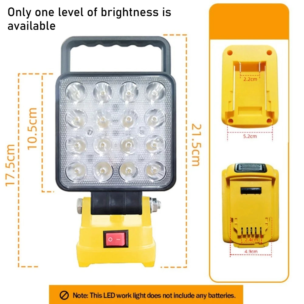 Cordless LED Work Light for 18/20 V Tool Batteries
