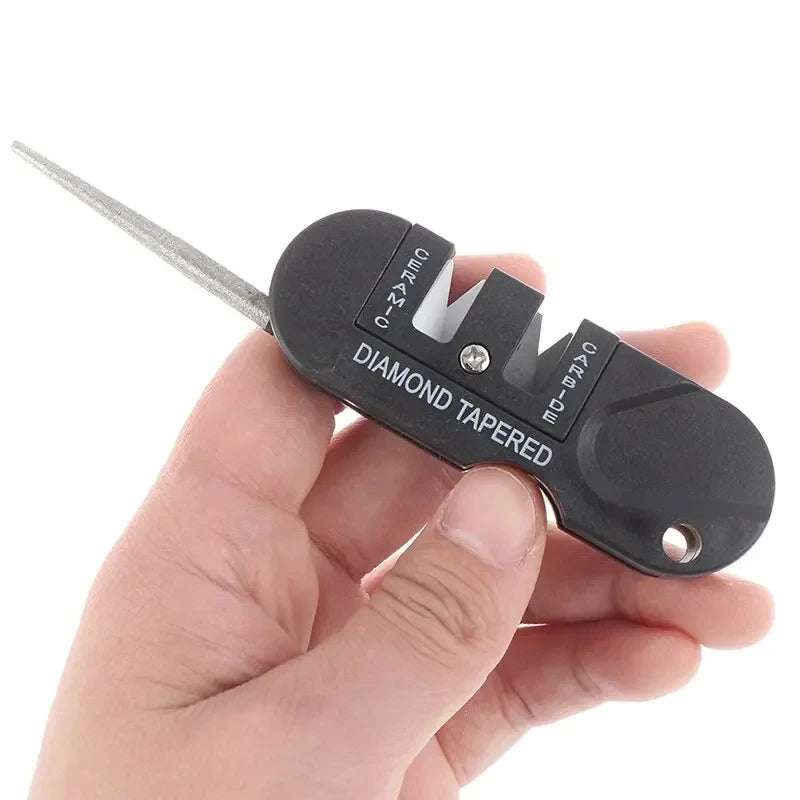 Pocket Knife Sharpener with Ceramic and Carbide Elements