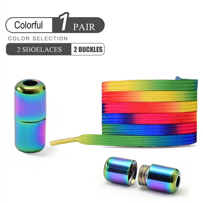 1Pair/2Pairs/4Pairs No Tie Shoe Laces Colorful Buckle Shoelaces Pearl Light Colorful Fashion Without Ties Elastic Laces Sneaker