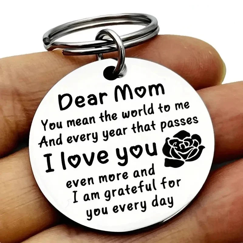 Přívěsek na klíče z nerezové oceli Dear Mom I Love You