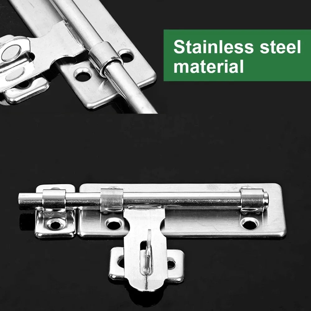 4-Inch Stainless Steel Barrel Bolt with Padlock Hasp