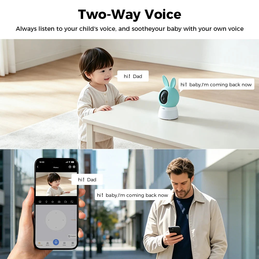5MP PTZ WiFi Indoor Security Camera with Two-Way Audio