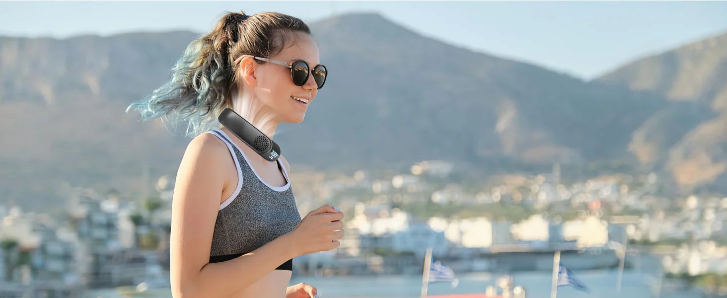 Portable Neck Fan with 4000mAh Battery and 3 Speeds