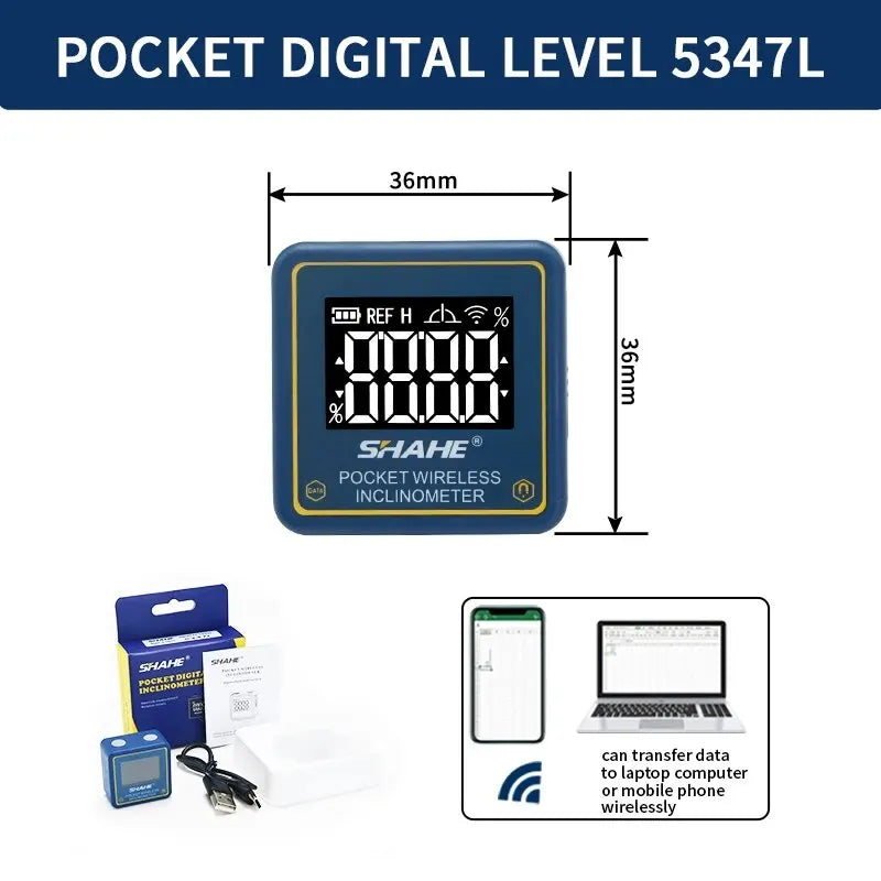 SHAHE Portable Electronics Digital Level Protractor Inclinometer Mini Digital Meter Measurement Angle Leveling Tool