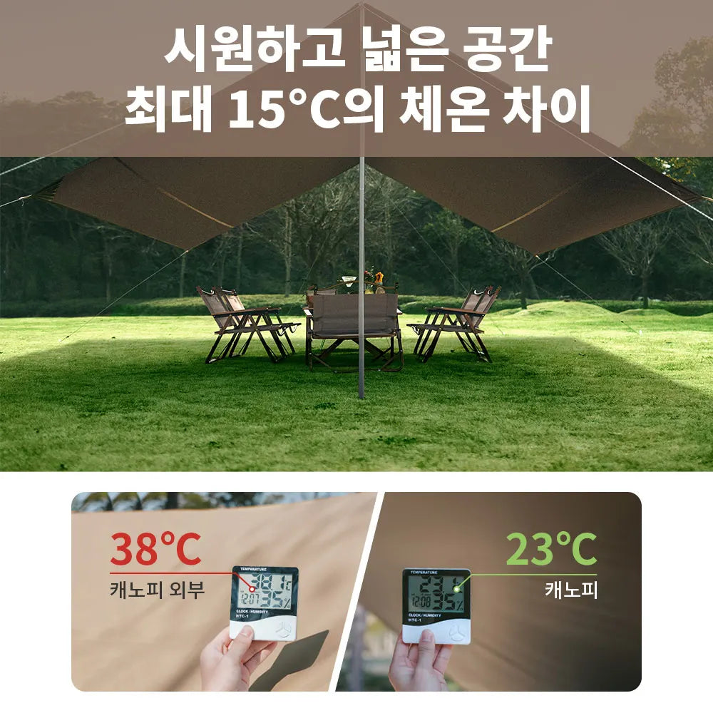 Large 17㎡ Camping Sun Shelter for 10–12 People Outdoor Awning