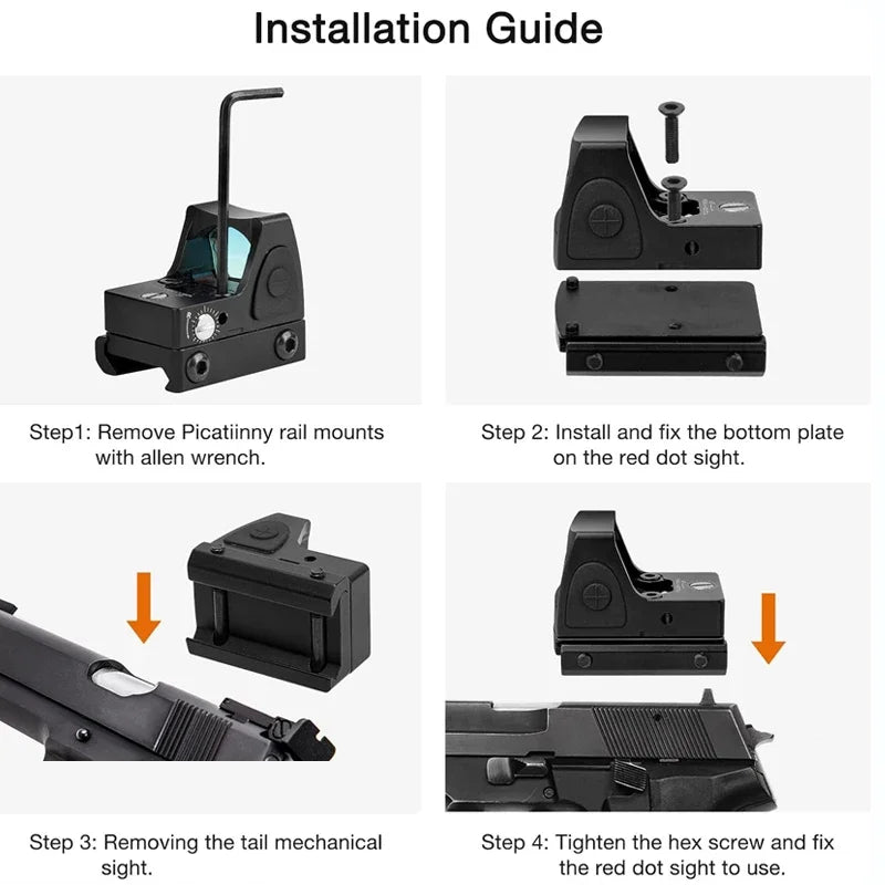 Mini MR Red Dot Sight Collimator Rifle Reflex Sight Scope fit 20mm Rail For Airsoft / Hunting Rifle