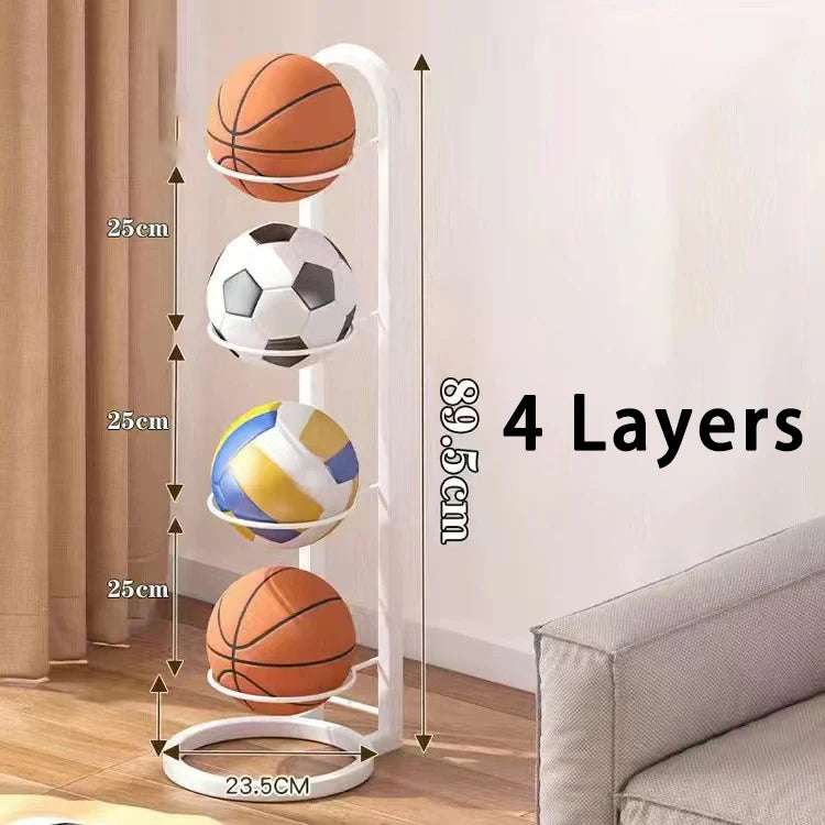 Suporte metálico para bolas desportivas, 1–5 níveis