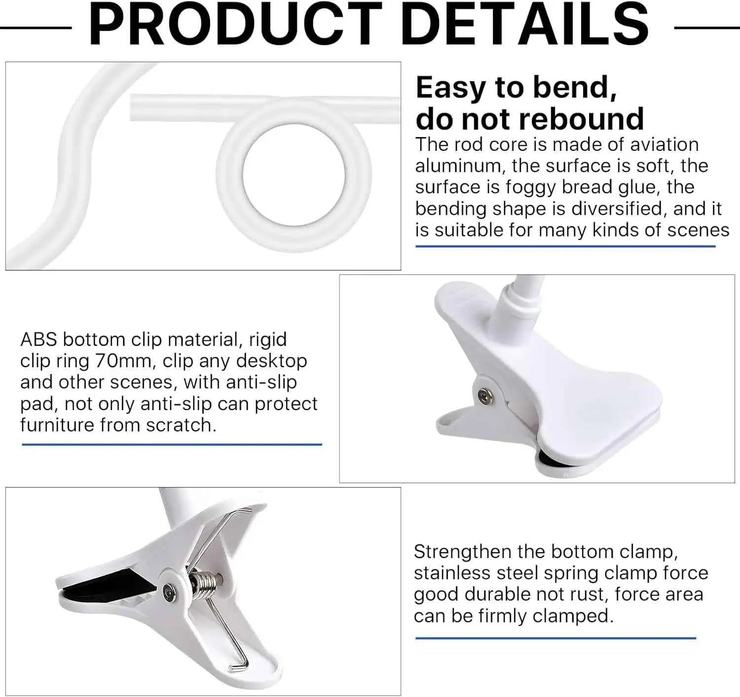 25cm/41cm Flexible Baby Monitor Clip Punch-free Webcam Stand for Universal 1/4'' Screw Baby Monitor Camera Clamp Mount Holder