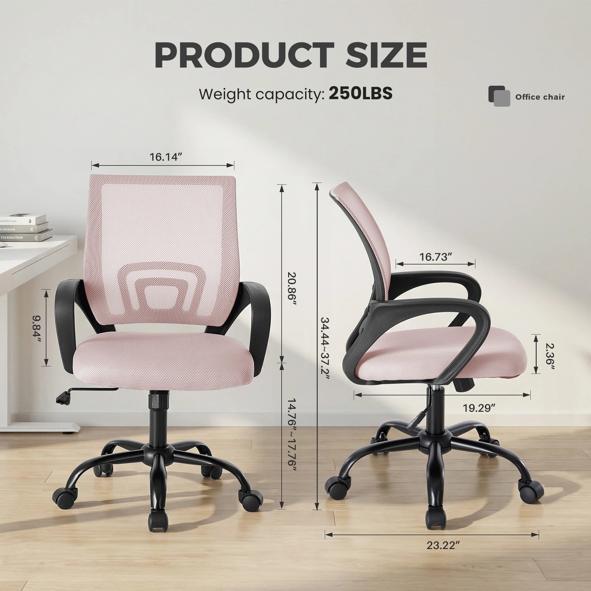 Ergonomic Mesh Office Chair with Lumbar Support & Adjustable Height