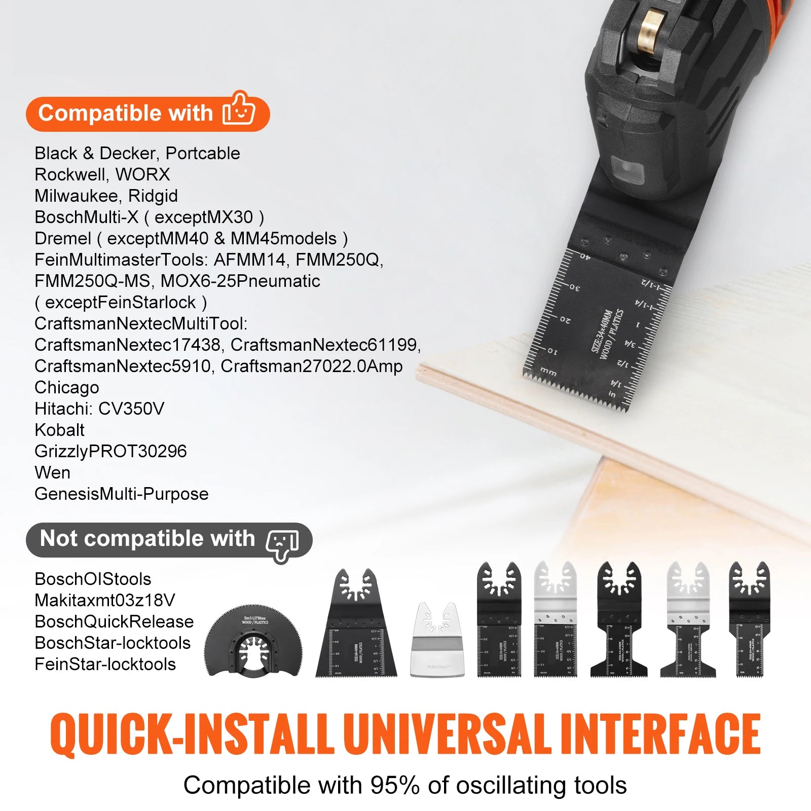 30PCS Oscillating Multi Tool Blade Kit Universal Quick Release Set