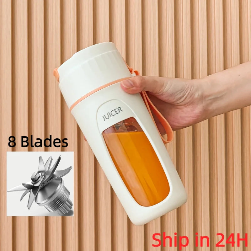 Portable Mini Juicer Blender, 8 Stainless Steel Blades, Tritan Cup