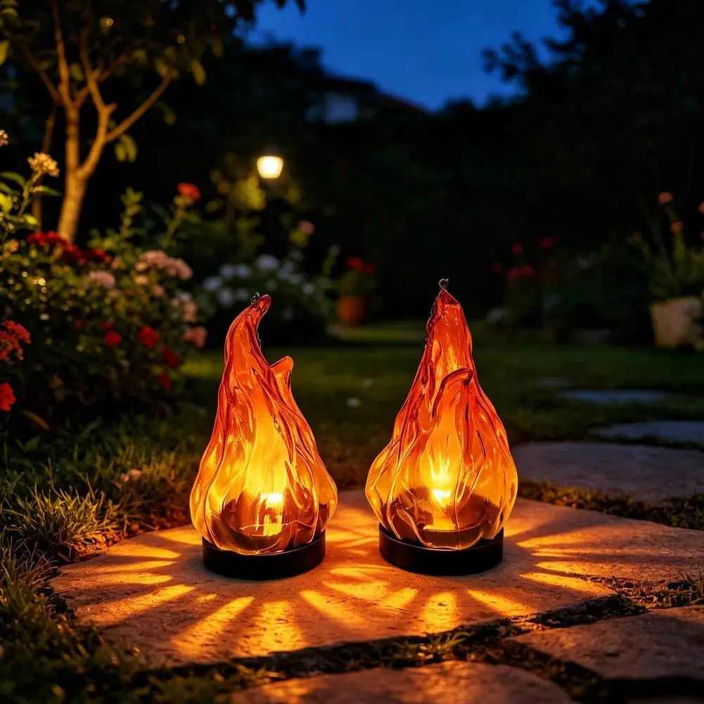 Flame-Effect Hanging LED Lantern with Chain