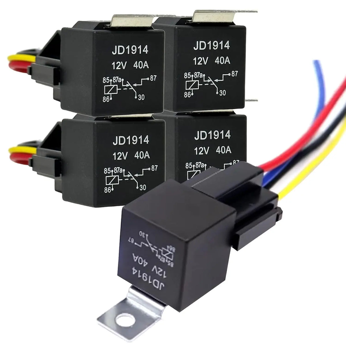 Relè a 5 pin da 12 V con cablaggio, 40 A