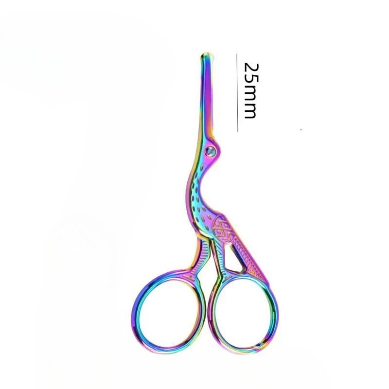 Round Head Stainless Steel Nose Hair Scissors Stork Type BeautyScissors ForEyebrows Nose Hair Beard Ear Hair Eyebrow Scissors