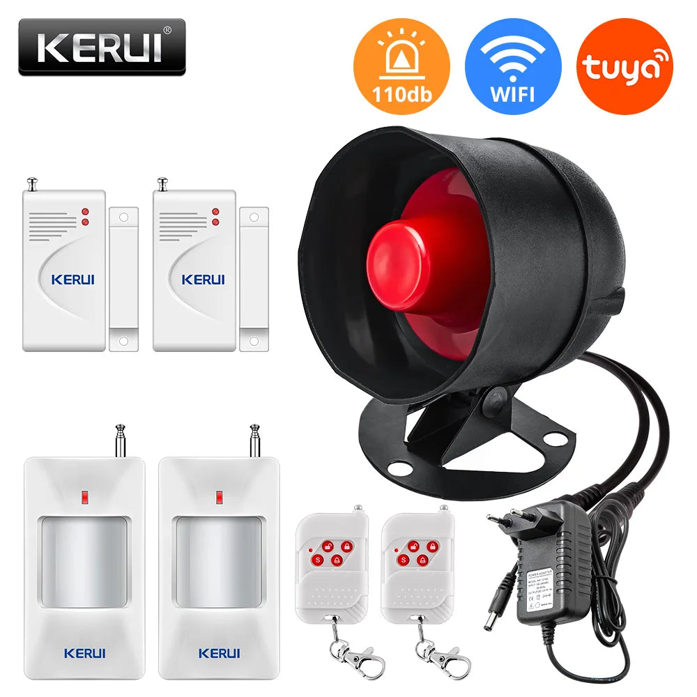 WiFi Siren and Wireless Sensor Alarm Kit