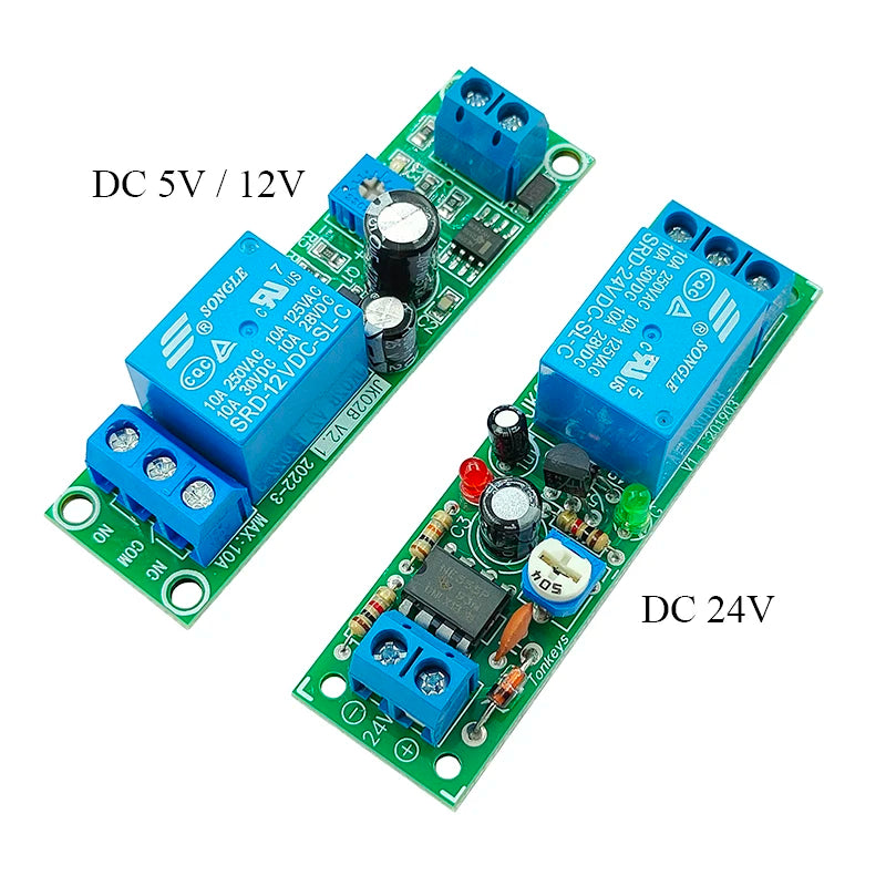 DC Power-On Delay Relay Module, 5/12/24V Options