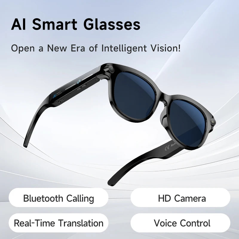 AI Smart Glasses Camera Video Recording AI Photo Recognition Bluetooth Call Smartglasses Translation Voice Sunglasses Men Women