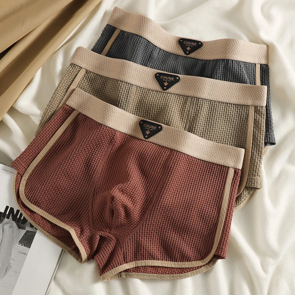 Calzoncillos bóxer de malla elástica para hombre, paquete de 3