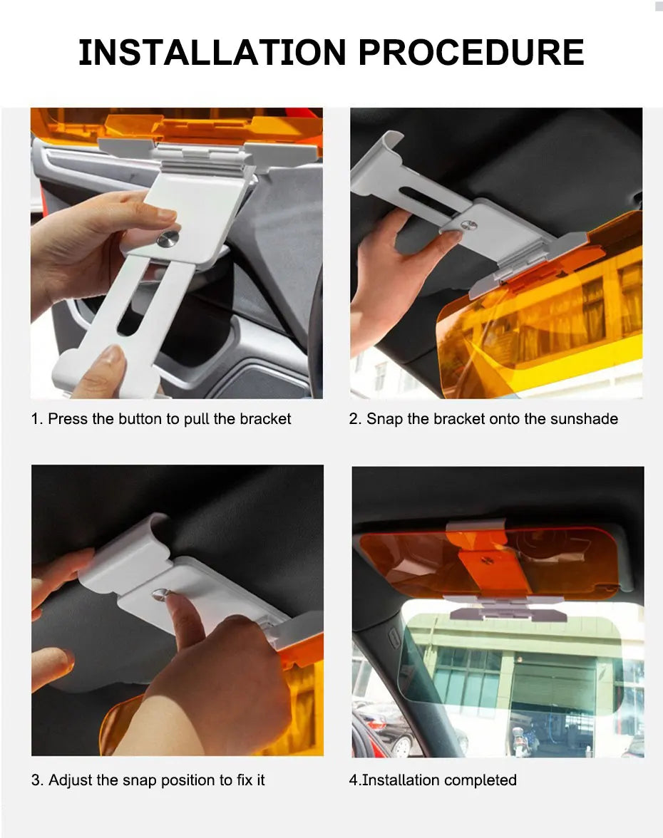 SEAMETAL Windshield Polarized Sunshade 2 in 1 Sun Visor Anti Glare Sun Shade HD Night Vision Goggles UV Blocking Sunglasses