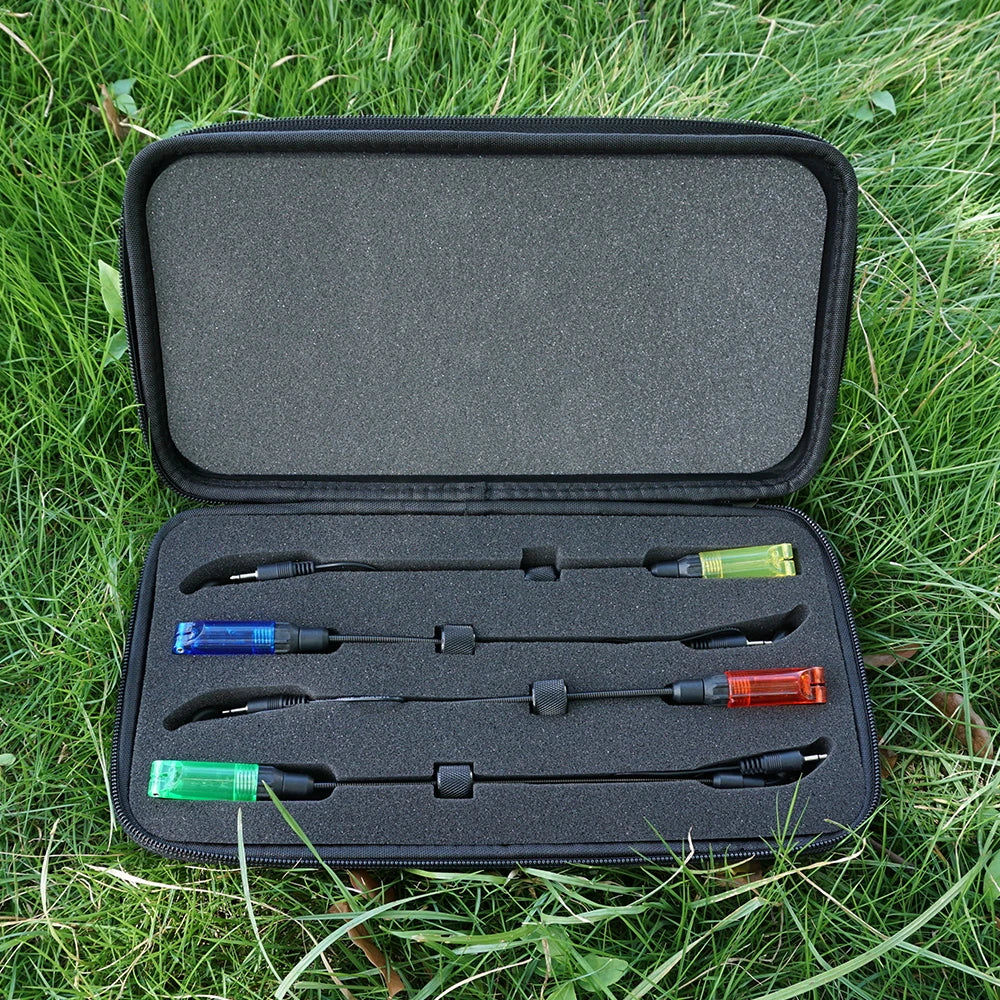 Hirisi B2032 Carp Fishing LED Swinger Drop Off Indicator Metals Soft Pole LED Light Bite Detection for Carp Coarse Fishing