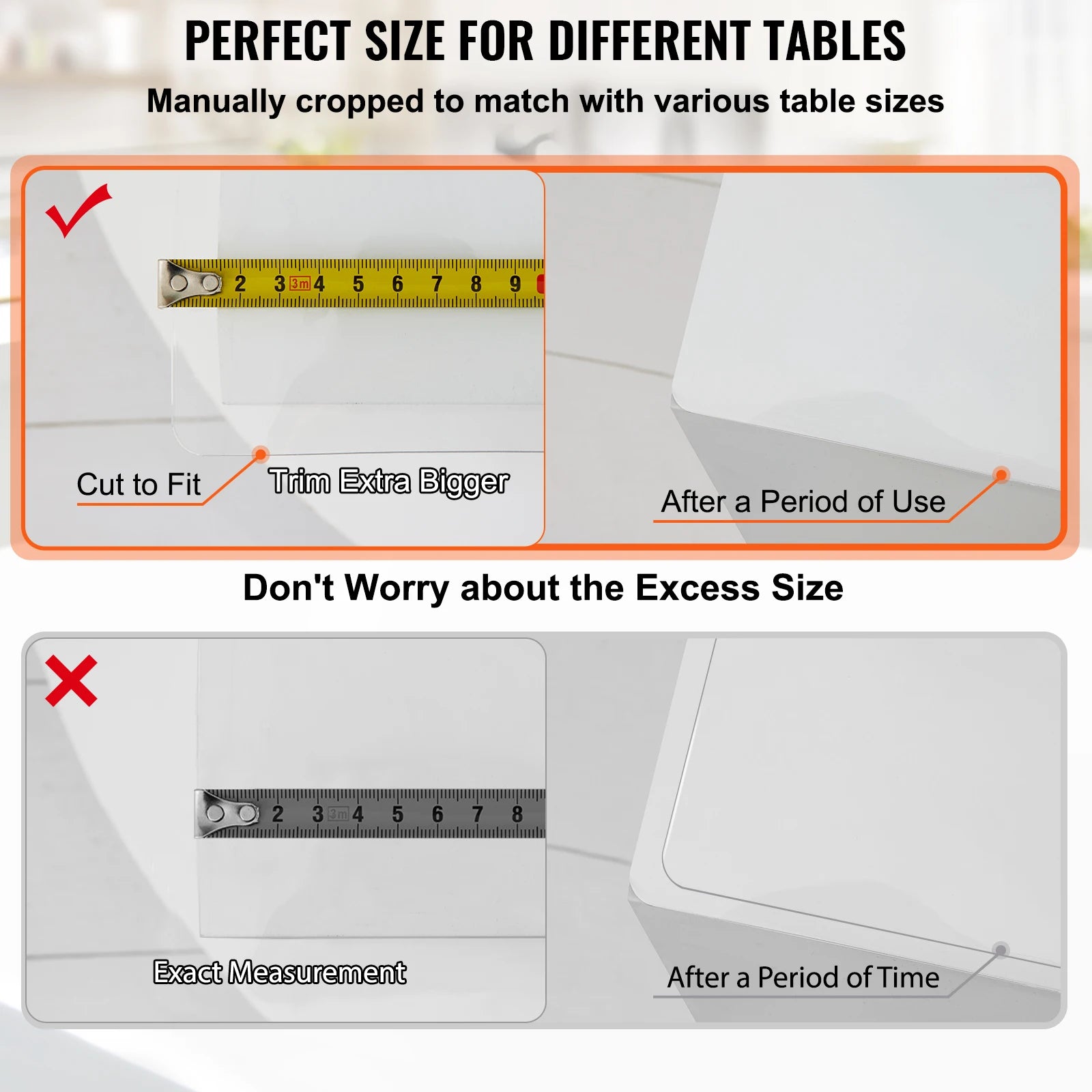 Clear PVC Table Protector Waterproof 1.5mm–2mm Thick Cover