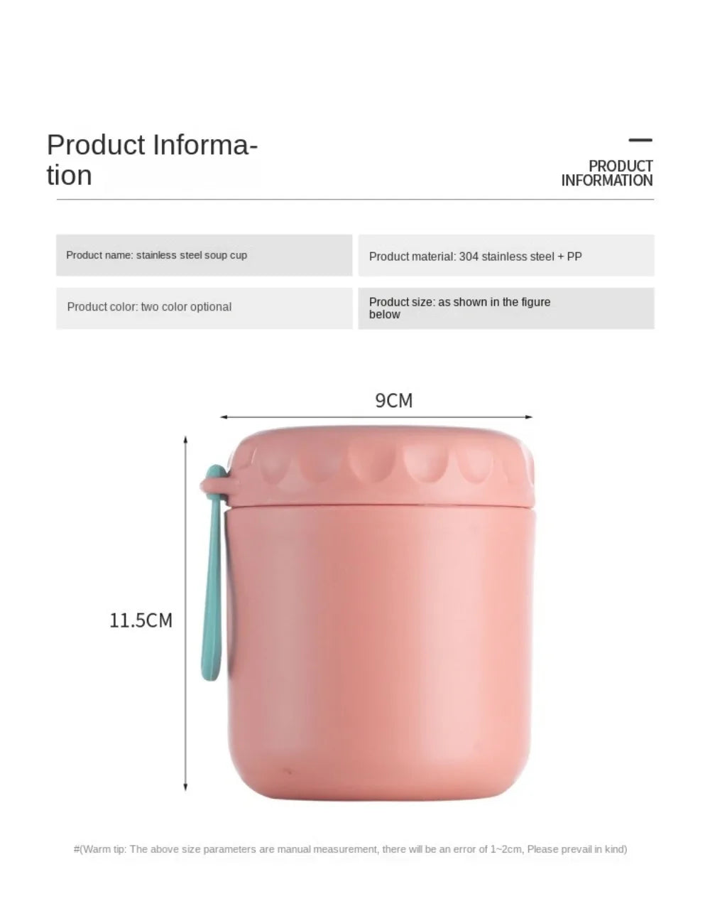 500ml Rustfrit Stål Isoleret Suppekop
