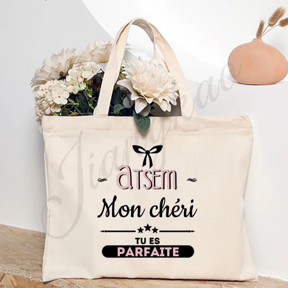 Thank You Teacher Stampa Francese Borsa a Spalla Donna Borsa in Tela Borse da Shopping Borse Femminili Borsa Riutilizzabile Migliori Regali per Maitresse