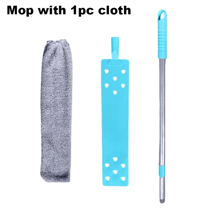 UNTIOR Long Handle Dust Mops Floor Ceiling Cleaning 1/2/3pcs Cloth Mops Bed Bottom Dust Cleaner Removal Household Cleaning Tool