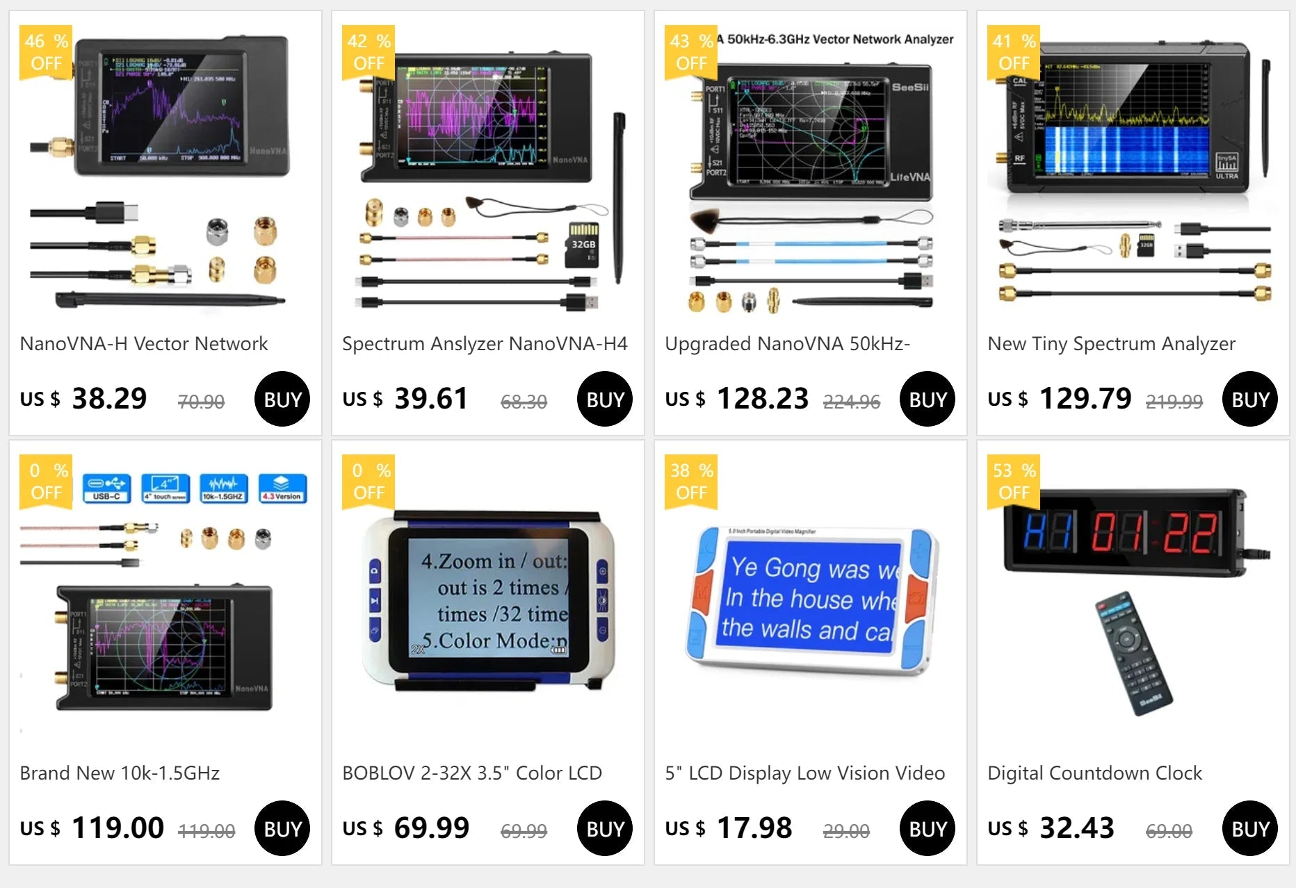 Spectrum Analyzer TinySA ULTRA With 4" Display 100kHz to 5.3GHz with 32GB Card Version V0.4.5.1
