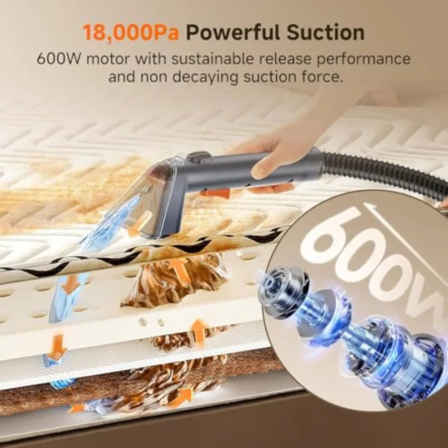 18Kpa Portable Carpet Cleaner with Self-Cleaning Function
