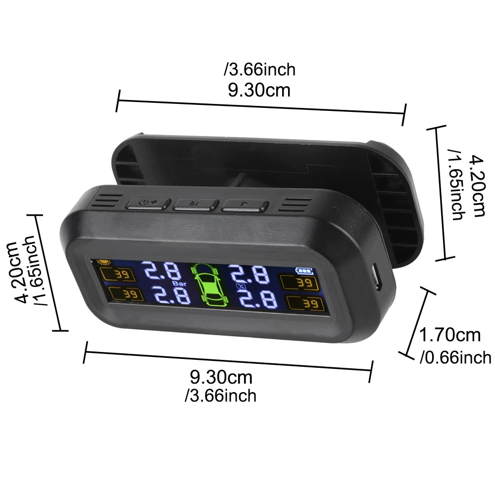 Solar TPMS Tire Pressure Monitoring System with External Sensors