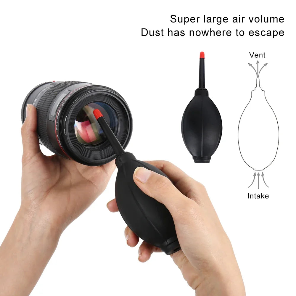 Kit de limpeza de lentes para câmaras com soprador de ar