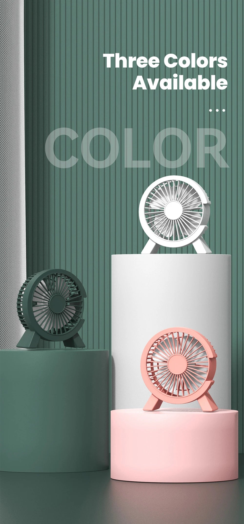 Mini USB Rechargeable Table Fan for Desk, Dorm, and Office
