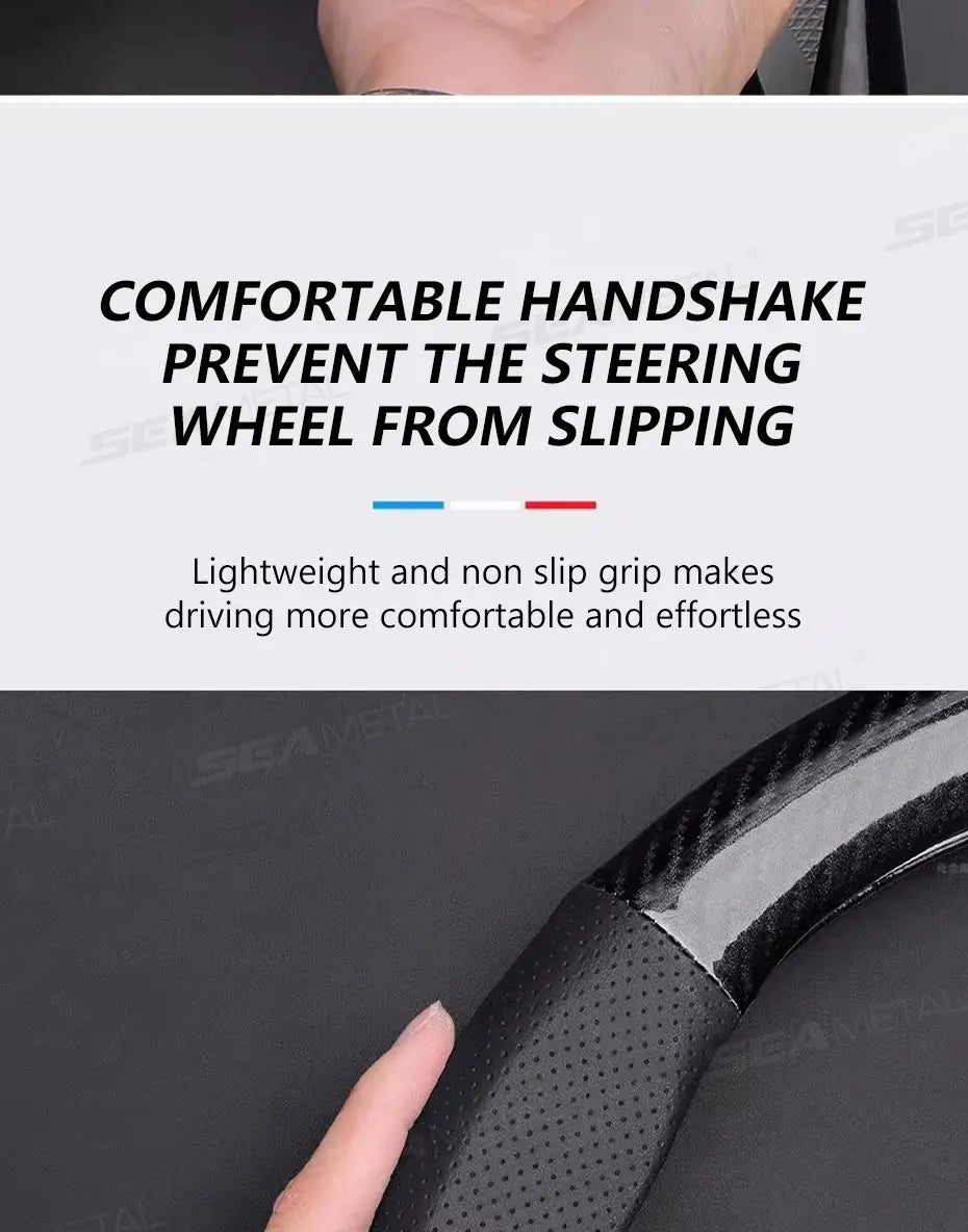 SEAMETAL Heavy-Duty Car Steering Wheel Cover Universal Steer Wheel Protector for 37-39cm Breathable Anti-Slip Protection Cover